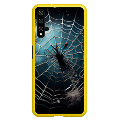 Чехол для Honor 20 Halloween - паутина на фоне мрачного неба