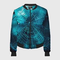 Женский бомбер 3D Halloween паутина