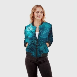 Женский бомбер 3D Halloween паутина - фото 2