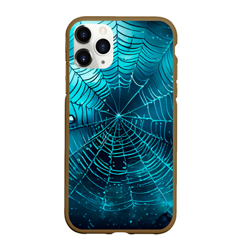 Чехол для iPhone 11 Pro Max матовый Halloween паутина, цвет коричневый