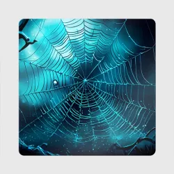 Магнит виниловый Квадрат Halloween паутина