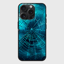 Чехол силиконовый для Apple iPhone 15 Pro матовый Halloween паутина