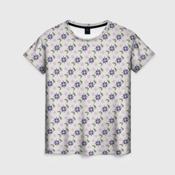  Цветы и листья паттерн  – Женская футболка 3D с принтом купить со скидкой в -23%
