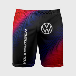 Мужские шорты спортивные Volkswagen красный карбон