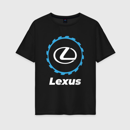Женская футболка хлопок Oversize с принтом Lexus в стиле Top Gear, вид спереди #2