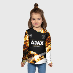 Детский лонгслив 3D Ajax legendary sport fire - фото 2