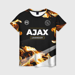 Женская футболка 3D Ajax legendary sport fire