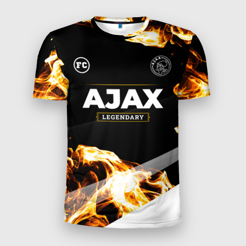 Мужская футболка 3D Slim Ajax legendary sport fire, цвет 3D печать