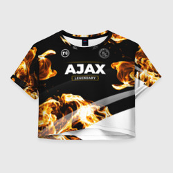 Женская футболка Crop-top 3D Ajax legendary sport fire