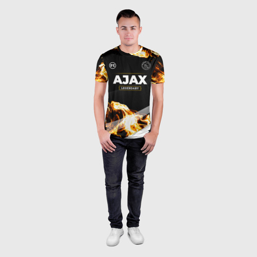Мужская футболка 3D Slim Ajax legendary sport fire, цвет 3D печать - фото 4