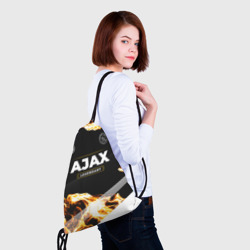 Рюкзак с принтом Ajax legendary sport fire для любого человека, вид спереди №4. Цвет основы: белый