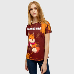 Женская футболка 3D Валентина осенняя лисичка - фото 2