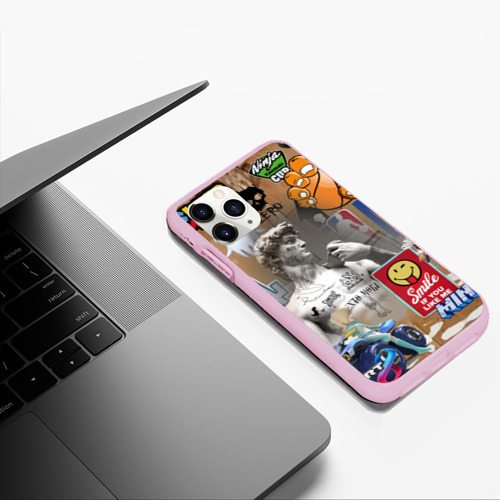 Чехол для iPhone 11 Pro Max матовый Gaming aesthetics - Art коллаж, цвет розовый - фото 5