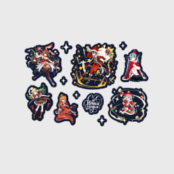 Набор наклеек Christmas Heroes anime