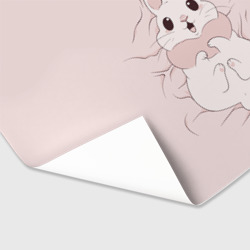 Бумага для упаковки 3D Милый кролик на розовом - фото 2