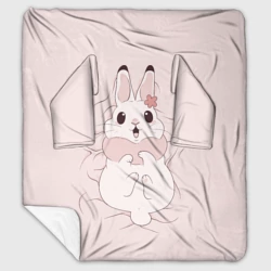 Плед с рукавами Милый кролик на розовом