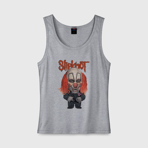 Женская майка хлопок Slipknot clown art, цвет меланж