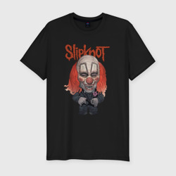 Мужская футболка хлопок Slim Slipknot clown art