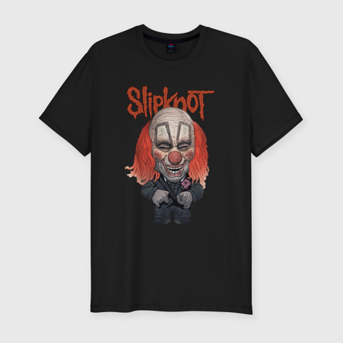 Мужская футболка хлопок Slim Slipknot clown art, цвет черный