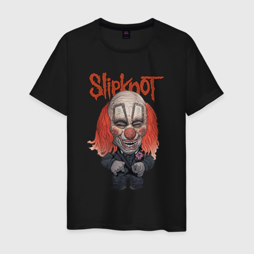 Мужская футболка хлопок Slipknot clown art, цвет черный