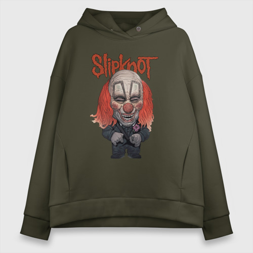 Женское худи Oversize хлопок с принтом Slipknot  art, вид спереди #2