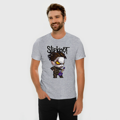 Мужская футболка хлопок Slim с принтом Slipknot -  art, фото на моделе #1