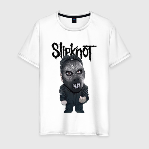 Мужская футболка хлопок Седьмой Slipknot, цвет белый
