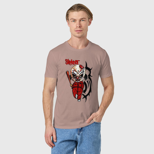 Мужская футболка хлопок с принтом Slipknot fan, фото на моделе #1
