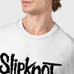 Футболка с принтом Slipknot art fan для женщины, вид на модели спереди №4. Цвет основы: белый