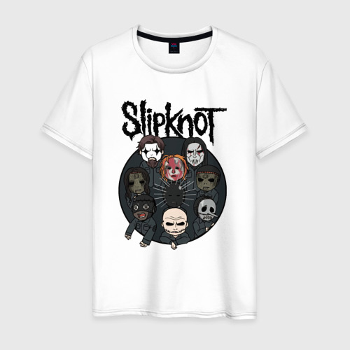 Мужская футболка из хлопка с принтом Slipknot art fan, вид спереди №1