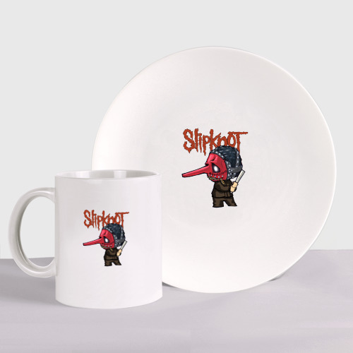 Набор: тарелка + кружка Slipknot mask art