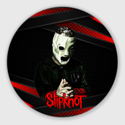 Круглый коврик для мышки Slipknot black & red