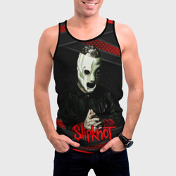 Мужская майка 3D Slipknot black & red - фото 2