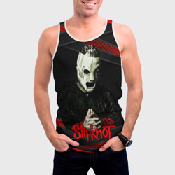 Мужская майка 3D Slipknot black & red - фото 2