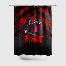 Штора 3D для ванной Slipknot black  and red