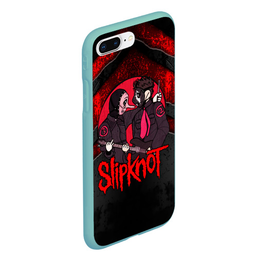 Чехол для iPhone 7Plus/8 Plus матовый Slipknot black  and red, цвет мятный - фото 3