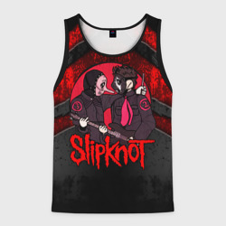 Мужская майка 3D Slipknot black  and red