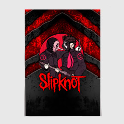 Постер Slipknot black  and red