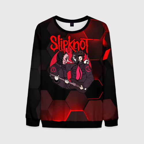 Мужской свитшот 3D Slipknot art black, цвет черный