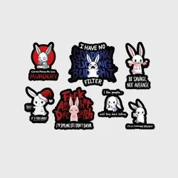 Набор наклеек Angry rabbit quotes