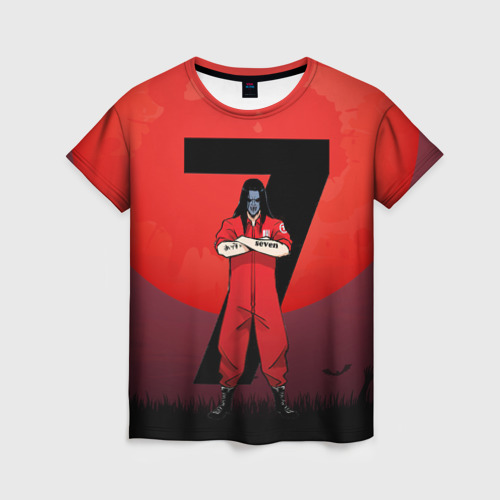 Женская футболка 3D с принтом Седьмой - Slipknot, вид спереди #2