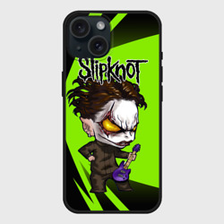 Чехол силиконовый для Apple iPhone 15 матовый Slipknot green