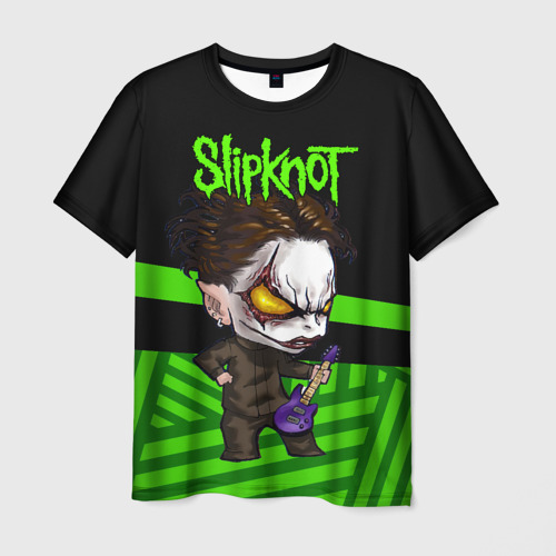 Мужская футболка 3D Slipknot dark green, цвет 3D печать