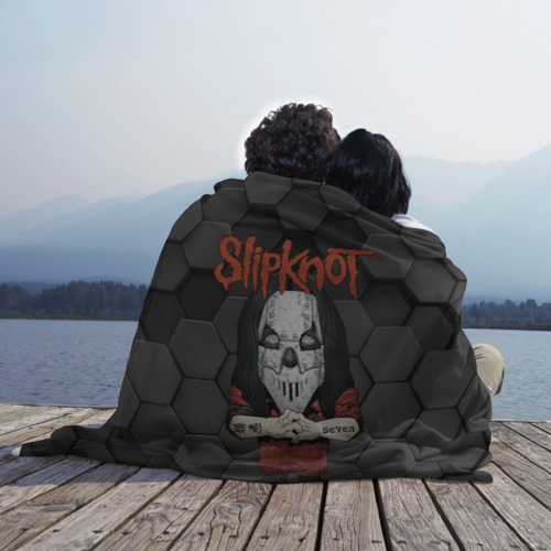 Плед 3D с принтом Slipknot seven art, вид сбоку #3
