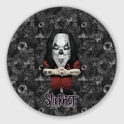 Круглый коврик для мышки Slipknot серый абстрактный  фон