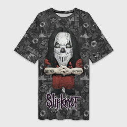 Slipknot серый абстрактный фон – Платье-футболка 3D с принтом купить