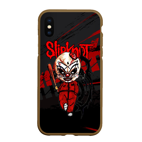 Чехол для iPhone XS Max матовый с принтом Slipknot bloody, вид спереди #2