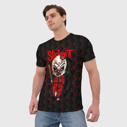 Мужская футболка 3D Slipknot объемные соты - фото 2