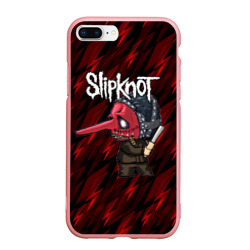 Чехол для iPhone 7Plus/8 Plus матовый Slipknot красные молнии