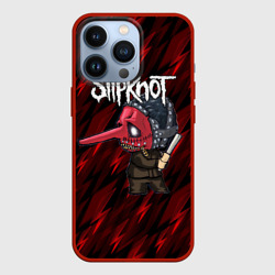 Чехол для iPhone 13 Pro Slipknot красные молнии